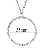Rhodium Brass Pendant with AAA Grade CZ  in Clear