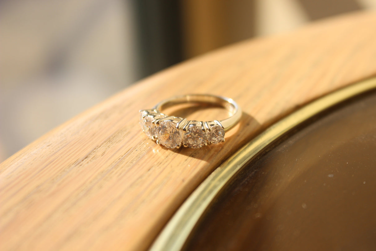 Rhodium 925 Sterling Silver Ring with AAA Grade CZ  in Clear