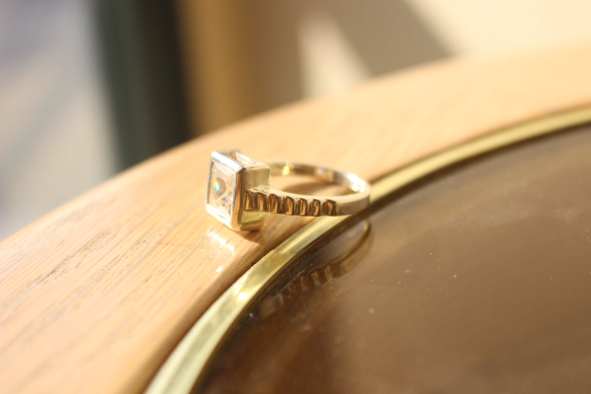 Rhodium 925 Sterling Silver Ring with AAA Grade CZ  in Clear