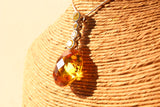14 K Gold tone 925 Sterling Silver Chain Pendant with AAA Grade CZ  in Yellow