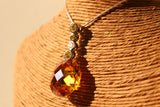 14 K Gold tone 925 Sterling Silver Chain Pendant with AAA Grade CZ  in Yellow