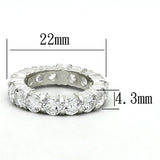 Silver 925 Sterling Silver Ring with AAA Grade CZ  in Clear