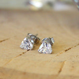 Rhodium 925 Sterling Silver Earrings with AAA Grade CZ  in Clear