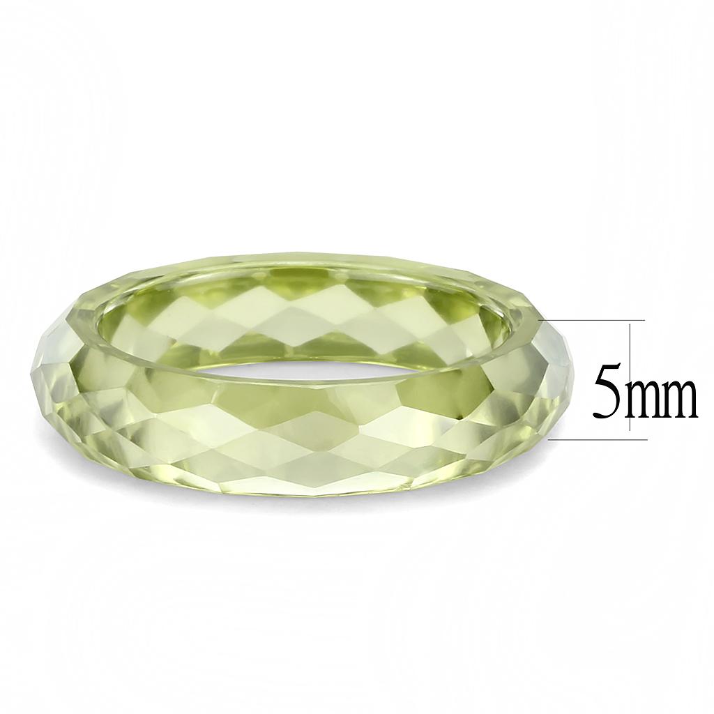 Stone Ring with AAA Grade CZ  in Olivine color