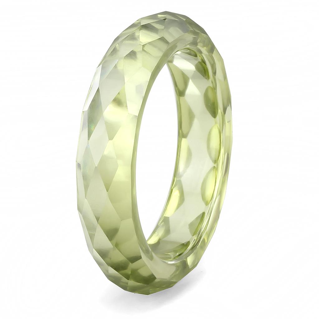Stone Ring with AAA Grade CZ  in Olivine color