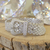 Rhodium 925 Sterling Silver Bracelet with AAA Grade CZ  in Clear