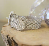 Rhodium 925 Sterling Silver Bracelet with AAA Grade CZ  in Clear