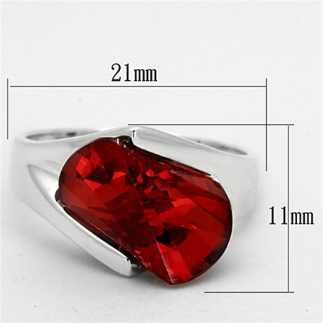Silver 925 Sterling Silver Ring with AAA Grade CZ  in Garnet