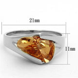 Silver 925 Sterling Silver Ring with AAA Grade CZ  in Champagne