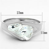 Silver 925 Sterling Silver Ring with AAA Grade CZ  in Clear