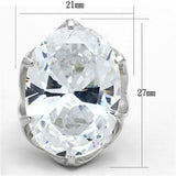 Silver 925 Sterling Silver Ring with AAA Grade CZ  in Clear