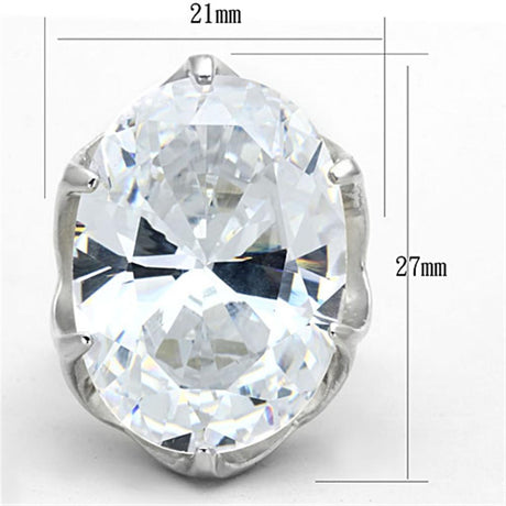 Silver 925 Sterling Silver Ring with AAA Grade CZ  in Clear