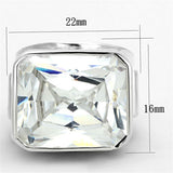 Silver 925 Sterling Silver Ring with AAA Grade CZ  in Clear