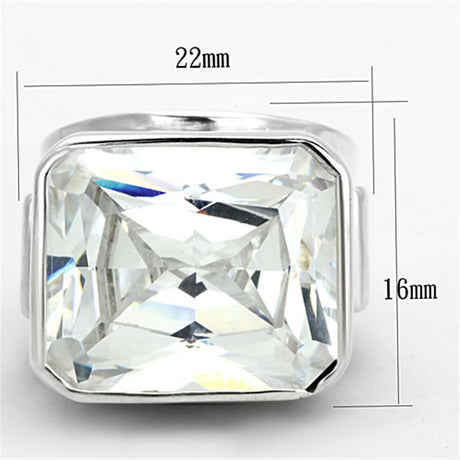 Silver 925 Sterling Silver Ring with AAA Grade CZ  in Clear
