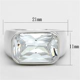 Silver 925 Sterling Silver Ring with AAA Grade CZ  in Clear