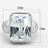 Silver 925 Sterling Silver Ring with AAA Grade CZ  in Clear