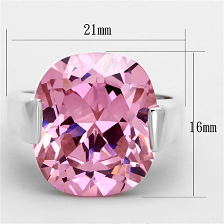 Silver 925 Sterling Silver Ring with AAA Grade CZ  in Rose