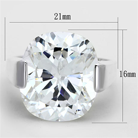 Silver 925 Sterling Silver Ring with AAA Grade CZ  in Clear