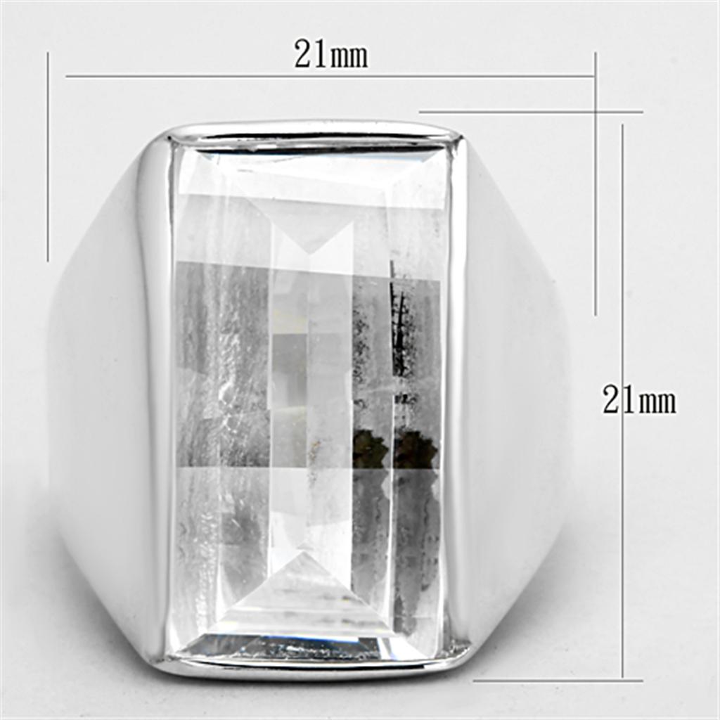 Silver 925 Sterling Silver Ring with AAA Grade CZ  in Clear