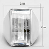 Silver 925 Sterling Silver Ring with AAA Grade CZ  in Clear