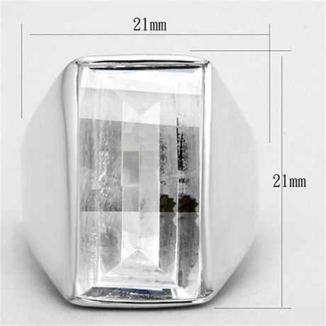 Silver 925 Sterling Silver Ring with AAA Grade CZ  in Clear