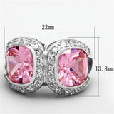 Silver 925 Sterling Silver Ring with AAA Grade CZ  in Rose