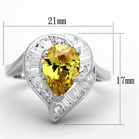 Silver 925 Sterling Silver Ring with AAA Grade CZ  in Topaz