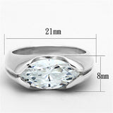 Silver 925 Sterling Silver Ring with AAA Grade CZ  in Clear