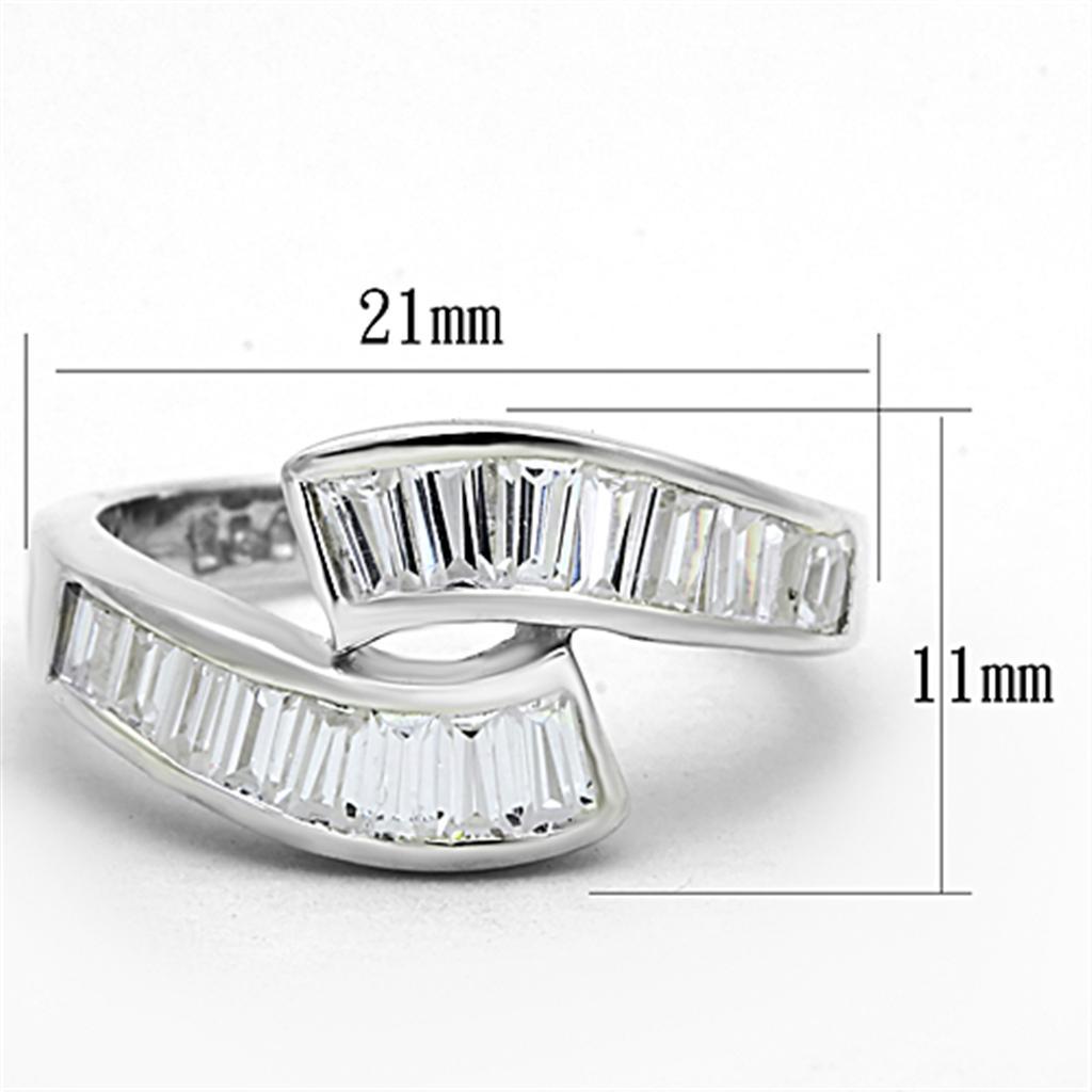 Silver 925 Sterling Silver Ring with AAA Grade CZ  in Clear