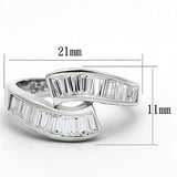 Silver 925 Sterling Silver Ring with AAA Grade CZ  in Clear