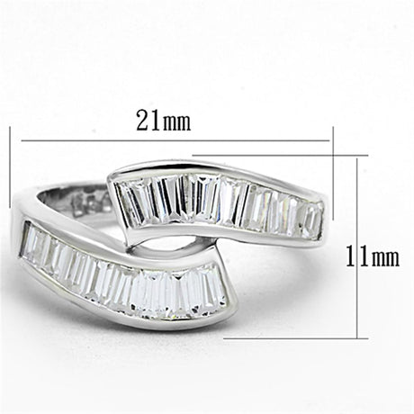Silver 925 Sterling Silver Ring with AAA Grade CZ  in Clear