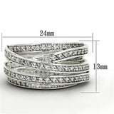 Silver 925 Sterling Silver Ring with AAA Grade CZ  in Clear
