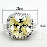 Silver 925 Sterling Silver Ring with AAA Grade CZ  in Citrine Yellow