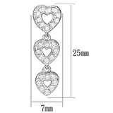 Rhodium 925 Sterling Silver Earrings with AAA Grade CZ  in Clear