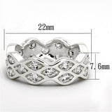 Rhodium 925 Sterling Silver Ring with AAA Grade CZ  in Clear