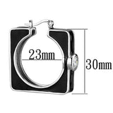Rhodium 925 Sterling Silver Earrings with AAA Grade CZ  in Clear