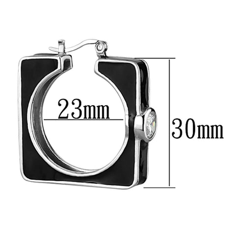 Rhodium 925 Sterling Silver Earrings with AAA Grade CZ  in Clear