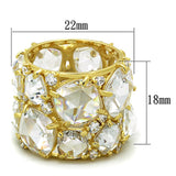 Gold 925 Sterling Silver Ring with AAA Grade CZ  in Clear