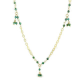 Matte Gold 925 Sterling Silver Necklace with Semi-Precious Turquoise in Emerald