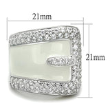 Rhodium 925 Sterling Silver Ring with AAA Grade CZ  in Clear