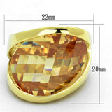 Gold 925 Sterling Silver Ring with AAA Grade CZ  in Champagne