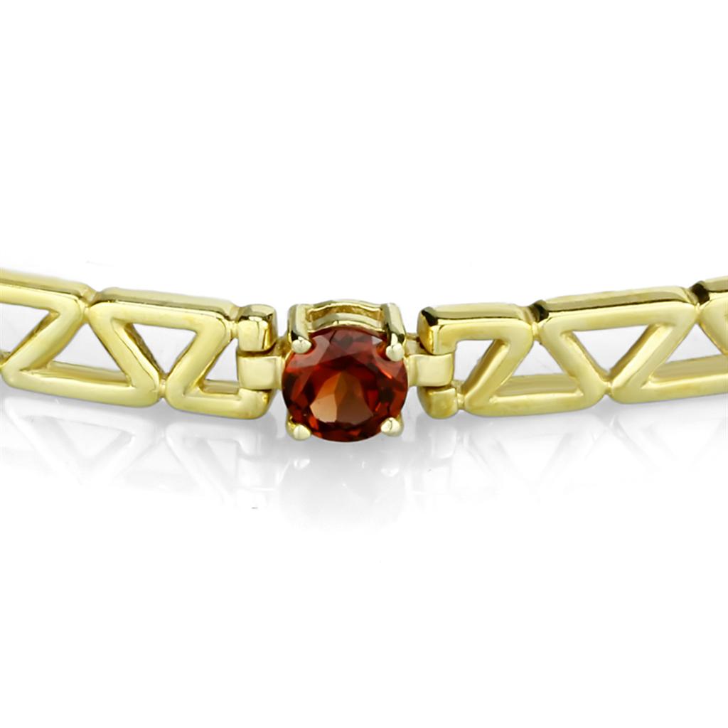 Gold 925 Sterling Silver Bracelet with AAA Grade CZ  in Multi Color