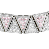 Rhodium 925 Sterling Silver Bracelet with AAA Grade CZ  in Rose