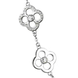 LOS874 Rhodium 925 Sterling Silver Necklace with Top Grade Crystal in Clear