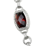 Rhodium 925 Sterling Silver Necklace with AAA Grade CZ  in Garnet