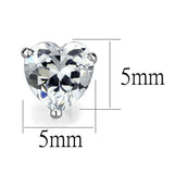 Rhodium 925 Sterling Silver Earrings with AAA Grade CZ  in Clear