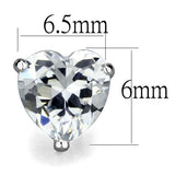 Rhodium 925 Sterling Silver Earrings with AAA Grade CZ  in Clear