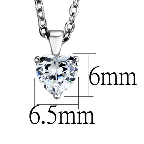 Rhodium 925 Sterling Silver Chain Pendant with AAA Grade CZ  in Clear