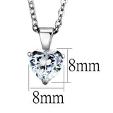 Rhodium 925 Sterling Silver Chain Pendant with AAA Grade CZ  in Clear