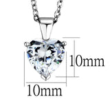 Rhodium 925 Sterling Silver Chain Pendant with AAA Grade CZ  in Clear